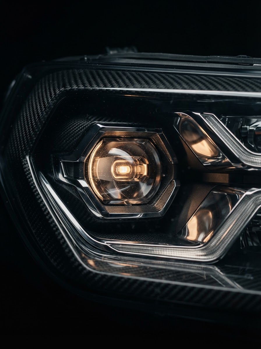 Toyota headlight close-up premium LED detail